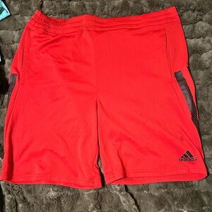 Red adidas shorts men’s 14-16